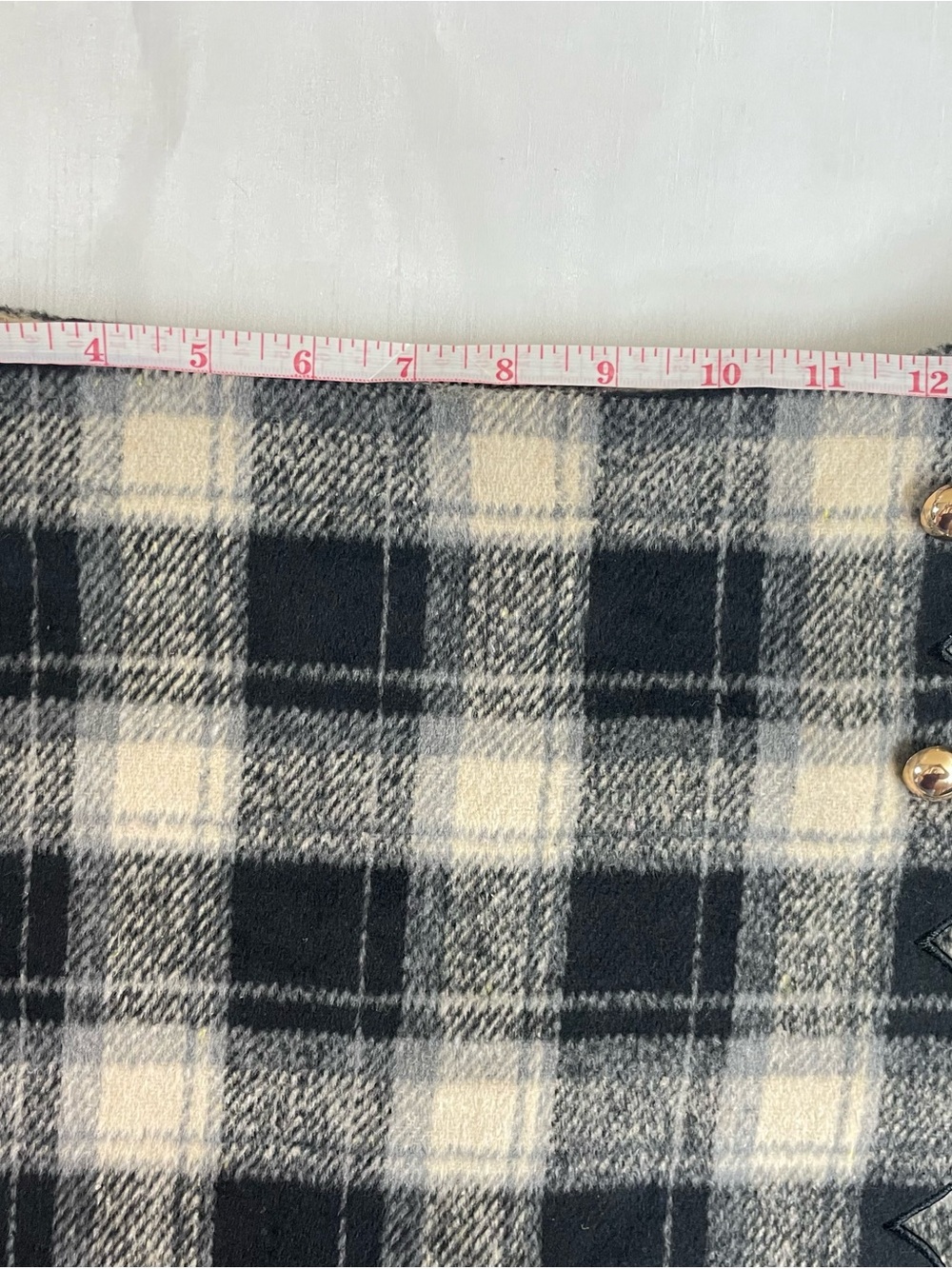 Commense Women’s Checkered Scallop Trim Skirt/skort black/grey/cream Size M - Picture 15 of 16